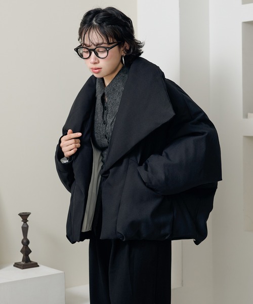 ダウンコート ダウンジャケット stand collar wrap down coat