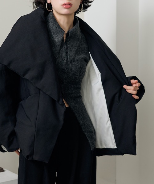 ダウンコート ダウンジャケット stand collar wrap down coat