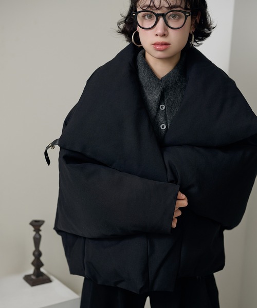 ダウンコート ダウンジャケット stand collar wrap down coat