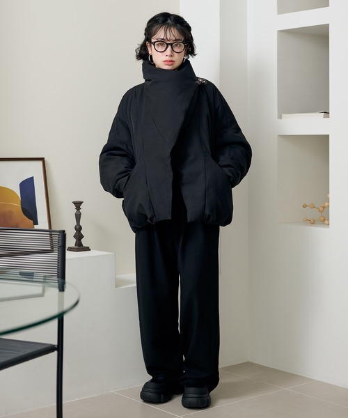 ダウンコート ダウンジャケット stand collar wrap down coat