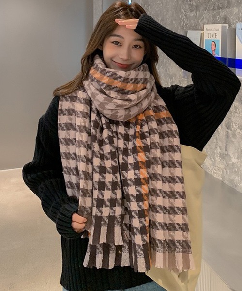Bifrost（ビフレスト） マフラー ストール 千鳥格子 チェック大判