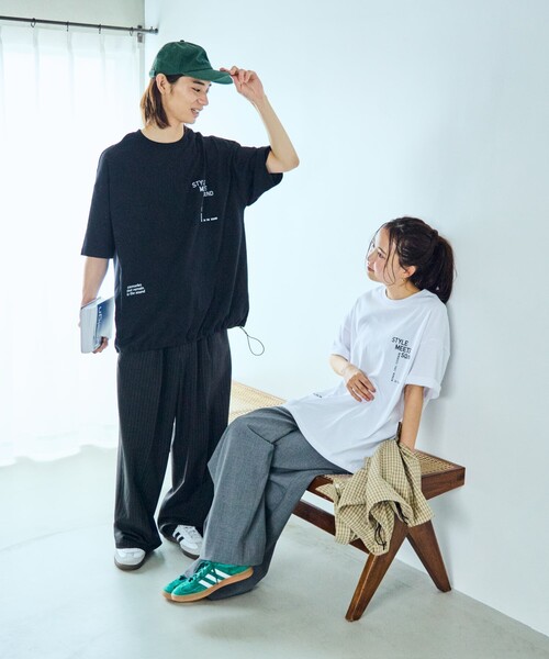 「FREAK'S STORE」 半袖Tシャツ LARGE グレー メンズ_画像4