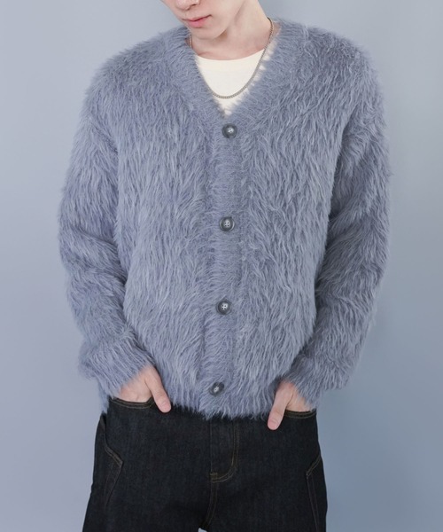 SPINNS（スピンズ） カーディガン モヘアライクシャギーニット