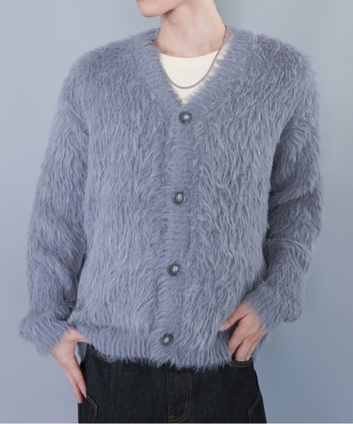 SPINNS（スピンズ） カーディガン モヘアライクシャギーニット