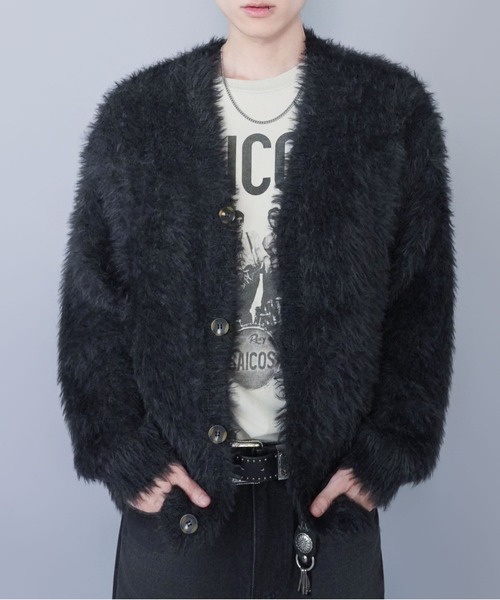 SPINNS（スピンズ） カーディガン モヘアライクシャギーニット