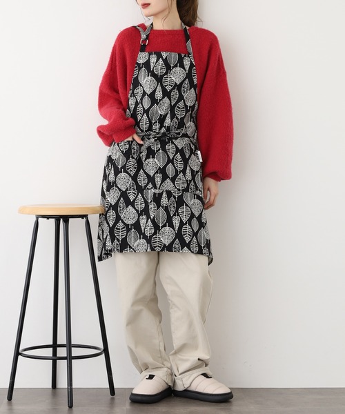 l'atelier Nuuit（アトリエ ヌイ） エプロン プリントショートエプロン