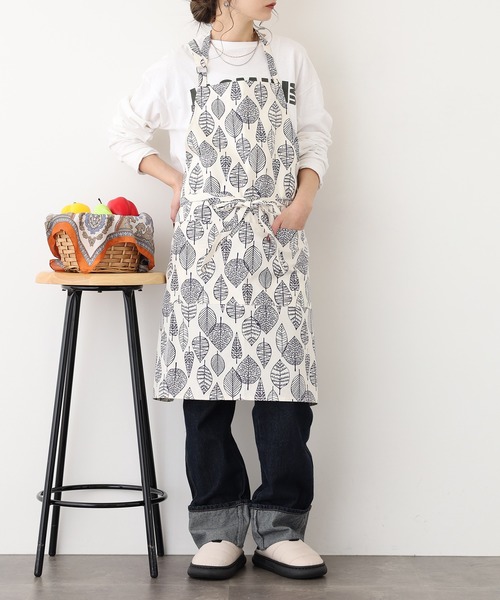 l'atelier Nuuit（アトリエ ヌイ） エプロン プリントショートエプロン