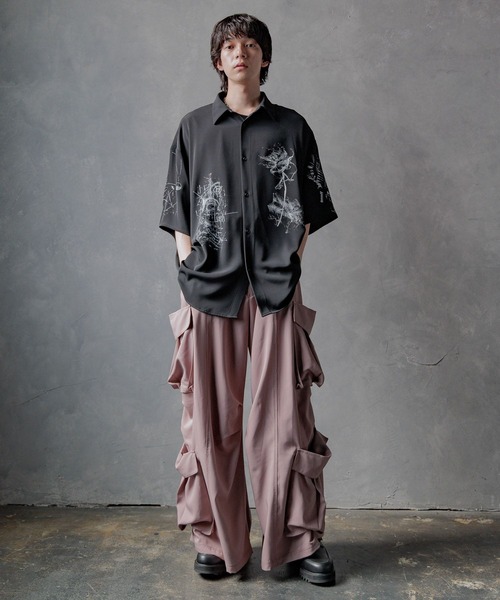 「HARE」 半袖シャツ MEDIUM ブルー系その他 メンズ_画像4