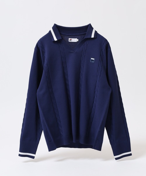 FILA（フィラ） ポロシャツ ポロ FILA L/S KNIT SHIRTS Vネック 12G