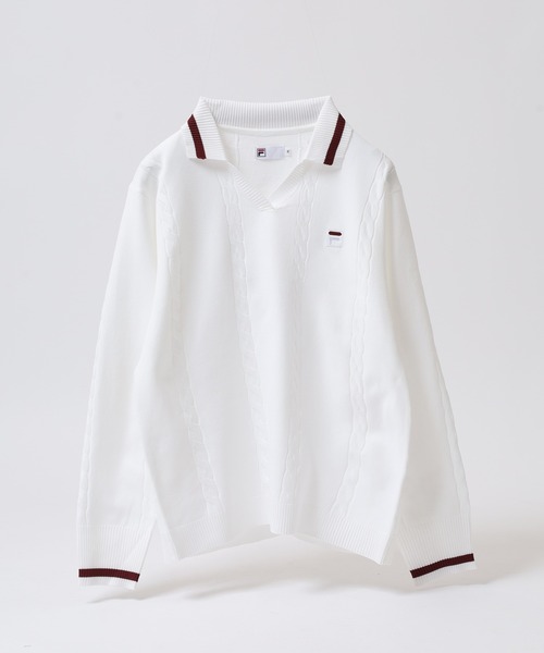 FILA（フィラ） ポロシャツ ポロ FILA L/S KNIT SHIRTS Vネック 12G