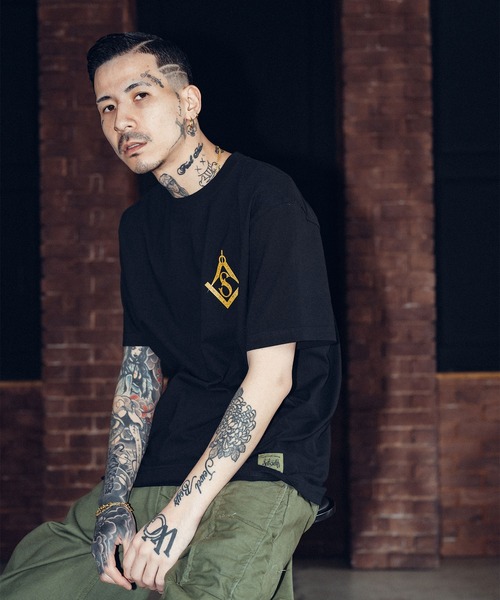 「Subciety」 半袖Tシャツ LARGE スミクロ メンズ_画像9