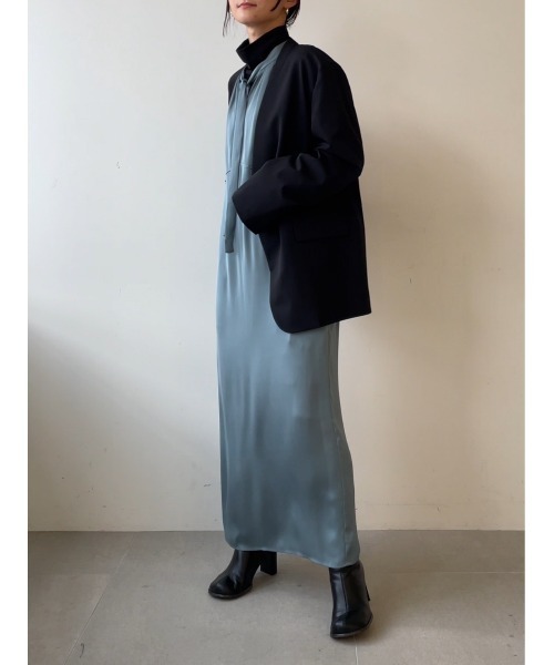 「MIESROHE」 長袖ワンピース 1 ブルー レディース_画像2