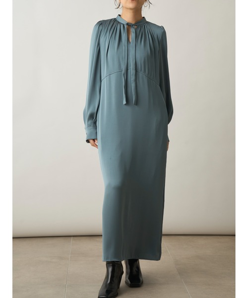 「MIESROHE」 長袖ワンピース 1 ブルー レディース_画像4