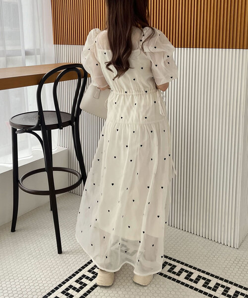 「OLIVE des OLIVE」 半袖ワンピース FREE オフホワイト レディース_画像7