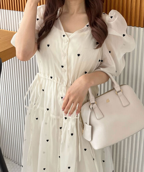 「OLIVE des OLIVE」 半袖ワンピース FREE オフホワイト レディース_画像9