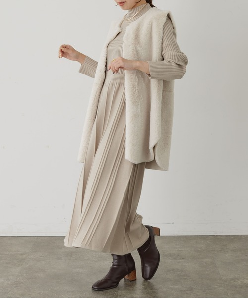 「Thevon」 ニットワンピース FREE サックスブルー レディース_画像9