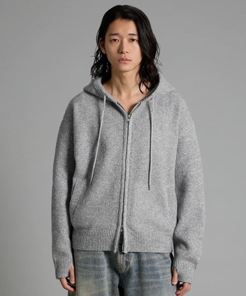 VELNUS パーカー 「VELNUS」Double-Zip Lame Knit Hoodie /ダブル