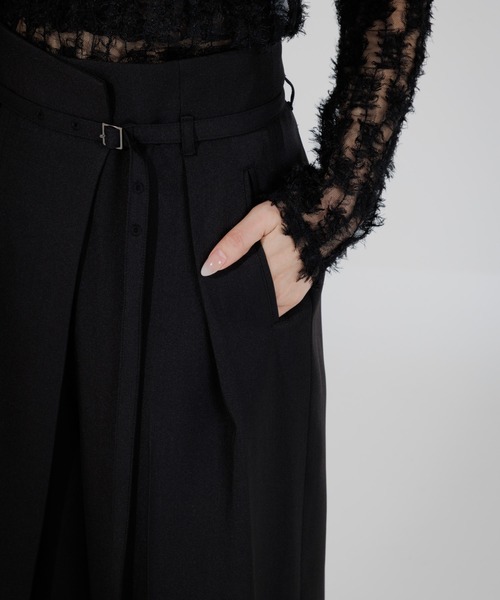 スラックス パンツ wrap tuck high waist pants（ラップタックハイ