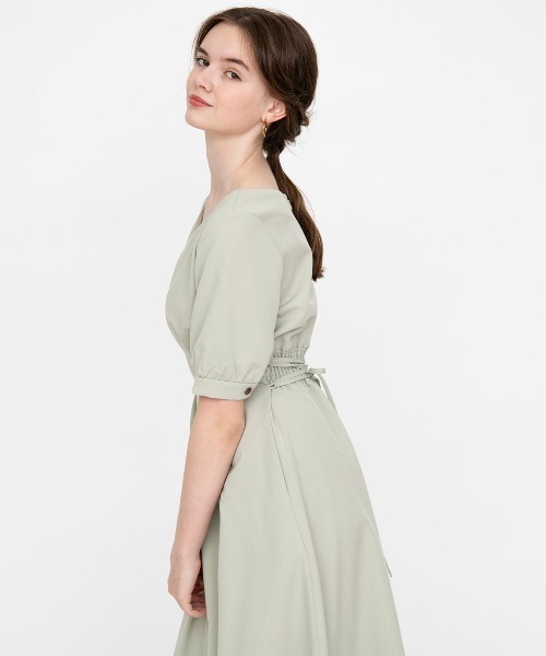 「AND COUTURE」 7分袖ワンピース MEDIUM グリーン レディース_画像2