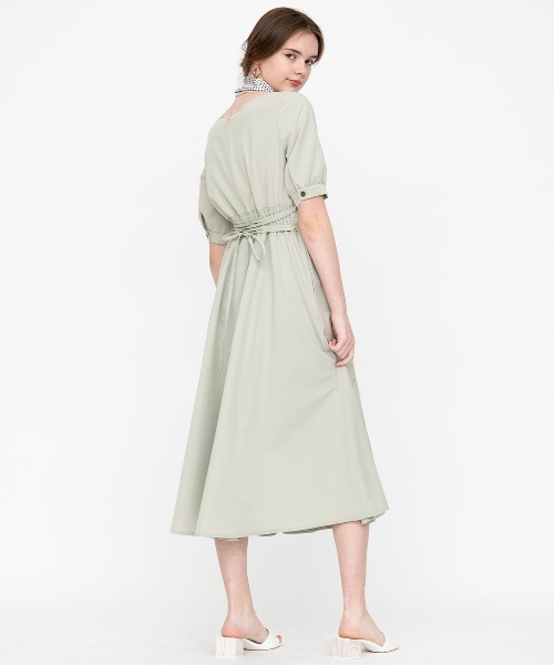 「AND COUTURE」 7分袖ワンピース MEDIUM グリーン レディース_画像3