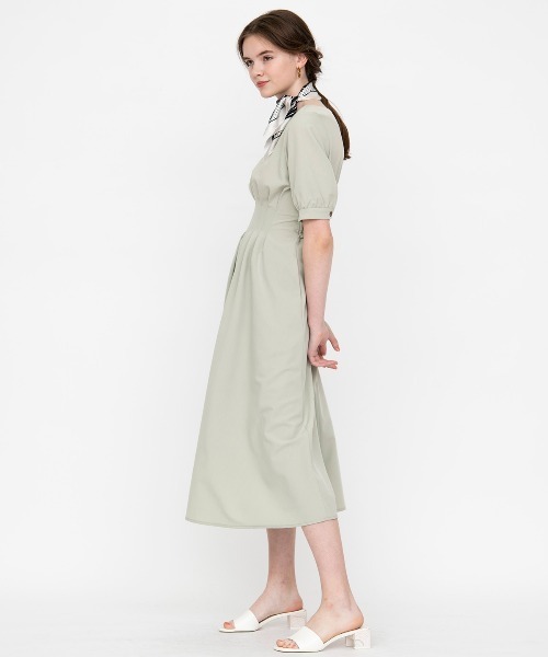 「AND COUTURE」 7分袖ワンピース MEDIUM グリーン レディース_画像4