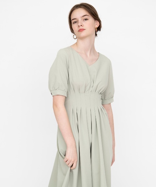 「AND COUTURE」 7分袖ワンピース MEDIUM グリーン レディース_画像5