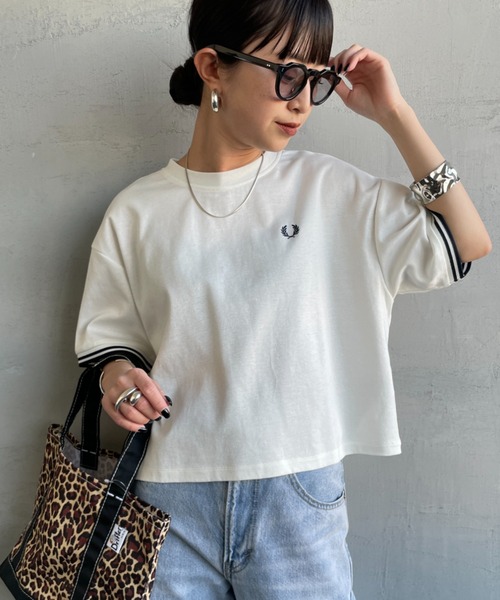 [FRED PERRY/フレッドペリー] ツインティップライン ロゴ刺繍Tシャツ FRED PERRY（フレッドペリー） tシャツ 別注 ツインティップライン