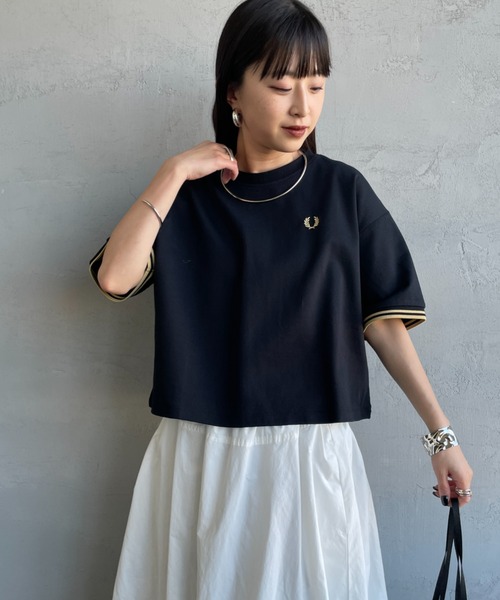 [FRED PERRY/フレッドペリー] ツインティップライン ロゴ刺繍Tシャツ FRED PERRY/フレッドペリー] ツインティップライン ワンポイント刺繍