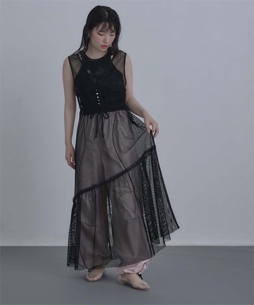 「miette」 サロペットスカート FREE ブルー レディース_画像6