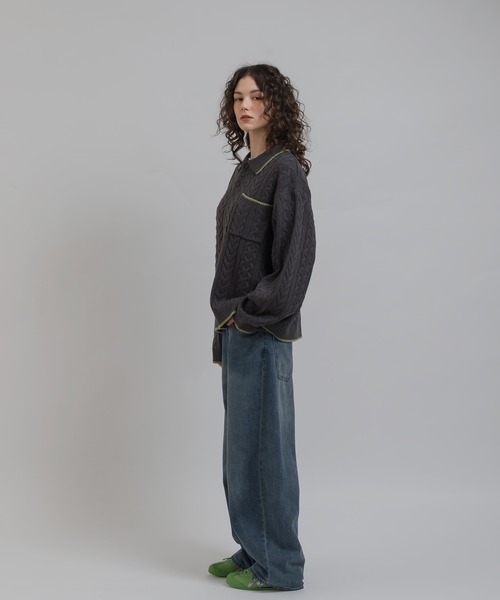 「MUHET」 長袖ニット MEDIUM オフホワイト レディース_画像4