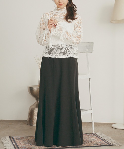 H.TOKYO NUIT ブラウス シャツ 総レース シアー ハイネックブラウス