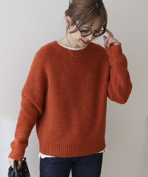 「AMERICAN HOLIC」 長袖ニット M オレンジ レディース_画像2
