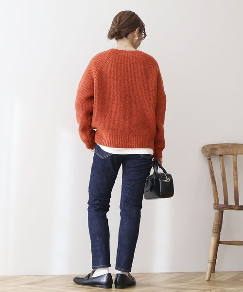 「AMERICAN HOLIC」 長袖ニット M オレンジ レディース_画像5