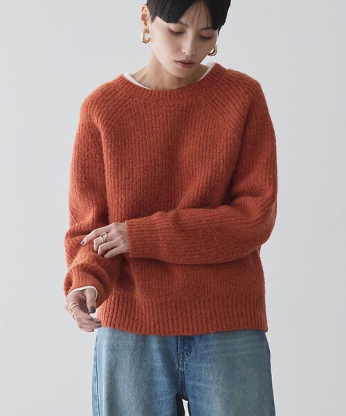 「AMERICAN HOLIC」 長袖ニット M オレンジ レディース_画像6