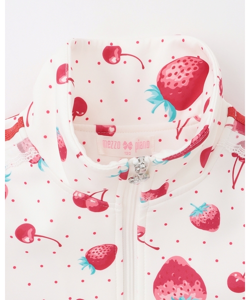 Mezzo Piano中心　女の子120春夏服まとめ売りセット20着 mezzo piano ジャージ イチゴチェリー柄 袖レースラインジャージ