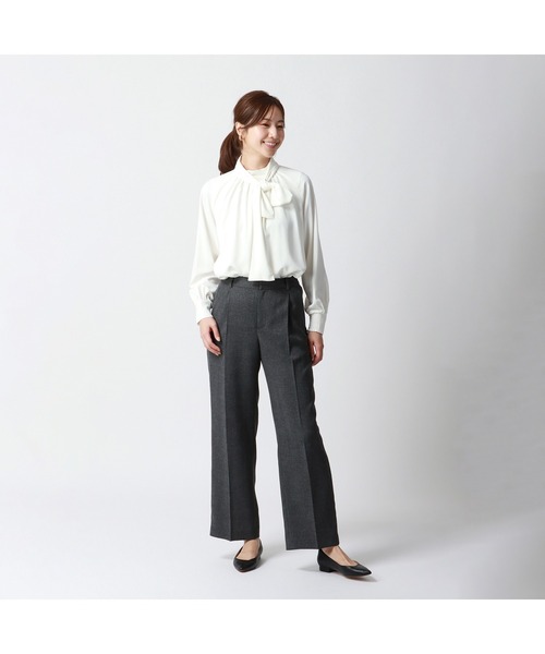 「AOYAMA」 「&tess」長袖ブラウス L ホワイト レディース_画像6