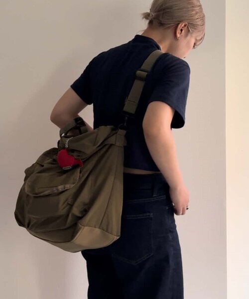 ear PAPILLONNER イアパピヨネ ショルダー 巾着 2wayバッグ ear PAPILLONNER（イア パピヨネ） 2WAYバッグ FREE カーキ レディース