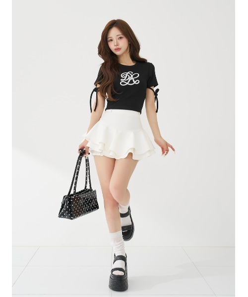 Darich（ダーリッチ） tシャツ 半袖 シグネチャーDRレースロゴカット