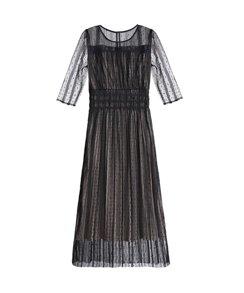 「DRESS PLUS」 7分袖ワンピース L ピンク レディース_画像3