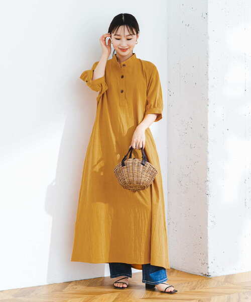 「F by ROSSO」 半袖ワンピース 38 オレンジ レディース_画像9