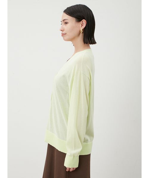 「Mila Owen」 ニットカーディガン 0 ブルー レディース_画像4
