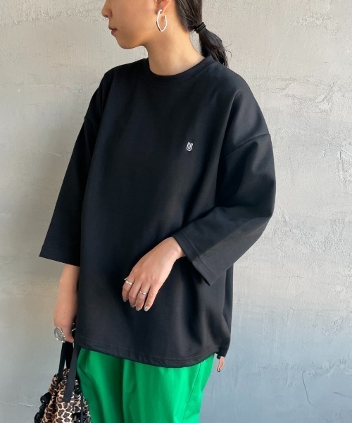 「UNIVERSAL OVERALL」 7分袖カットソー M アッシュ レディース_画像5