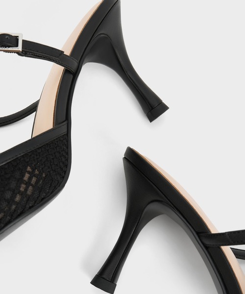 「CHARLES & KEITH」 ヒールサンダル 24.5cm ブラック系その他2 レディース_画像6