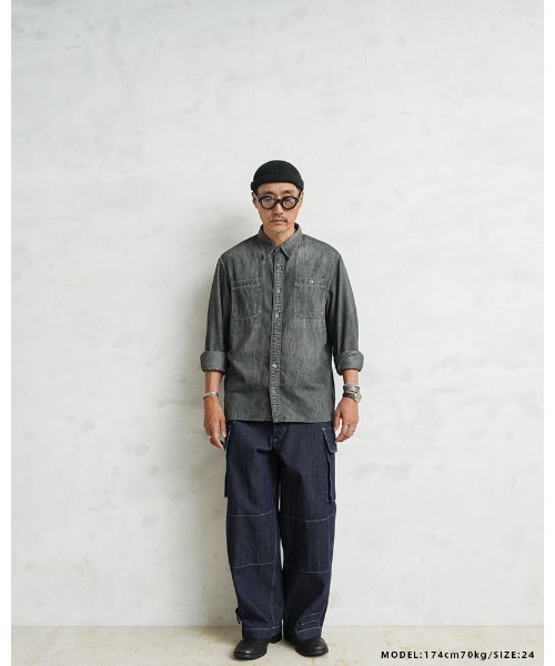 WAIPER.inc ジーンズ フランス軍 M-47 カーゴパンツ KURABO DENIM