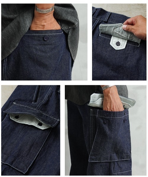WAIPER.inc ジーンズ フランス軍 M-47 カーゴパンツ KURABO DENIM