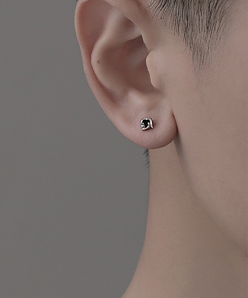 ピアス EK565/ブラックストーンペアピアス/両耳用/メンズ(NEZ) メンズ