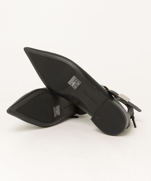 「CHARLES & KEITH」 フラットパンプス 38 ブラック×ブラック レディース_画像3