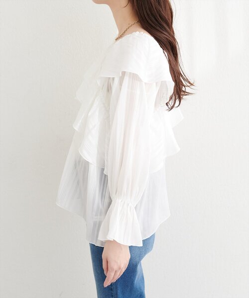 「natural couture」 長袖ブラウス FREE ブラック レディース_画像7