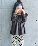 tシャツ 袖レースシャーリング長袖トップス キ...の詳細画像3