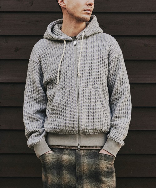 SEAGREEN（シーグリーン） パーカー WOOL ONI WAFFLE HOODIE ウール